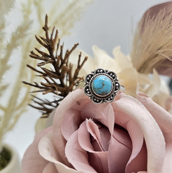 ❤️💕 SPECKLE TURQUINA STERLING SILVER RING - Picture 6 of 8